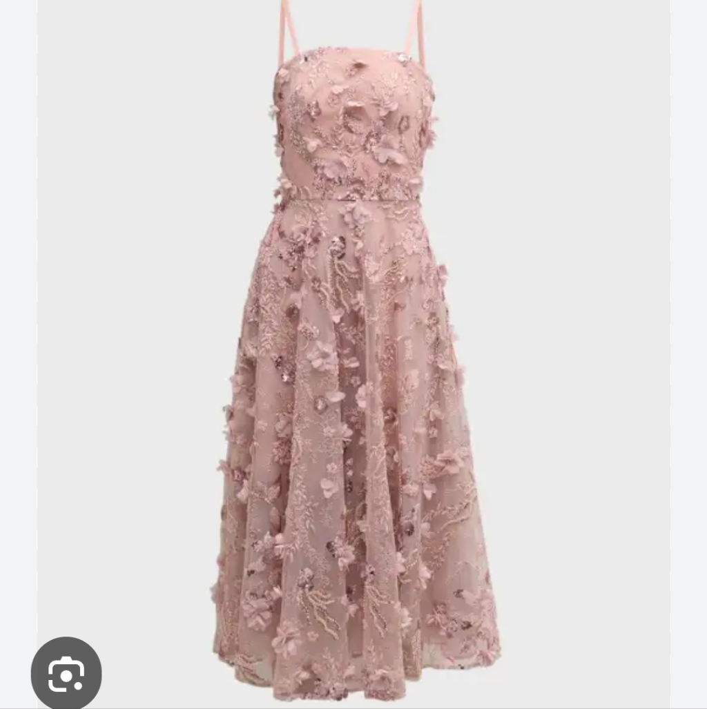 Nwt. Dress The Population Black Label Dress. 3d Floral Sequin Applique. Size L